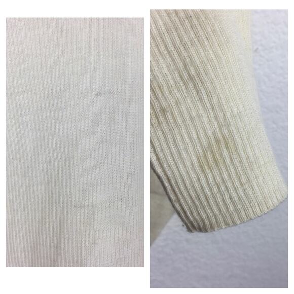 Allsaints Kelsey Cream V-neck Knit Top Lightweight Small Italian Yarn Minimalist - Picture 9 of 14